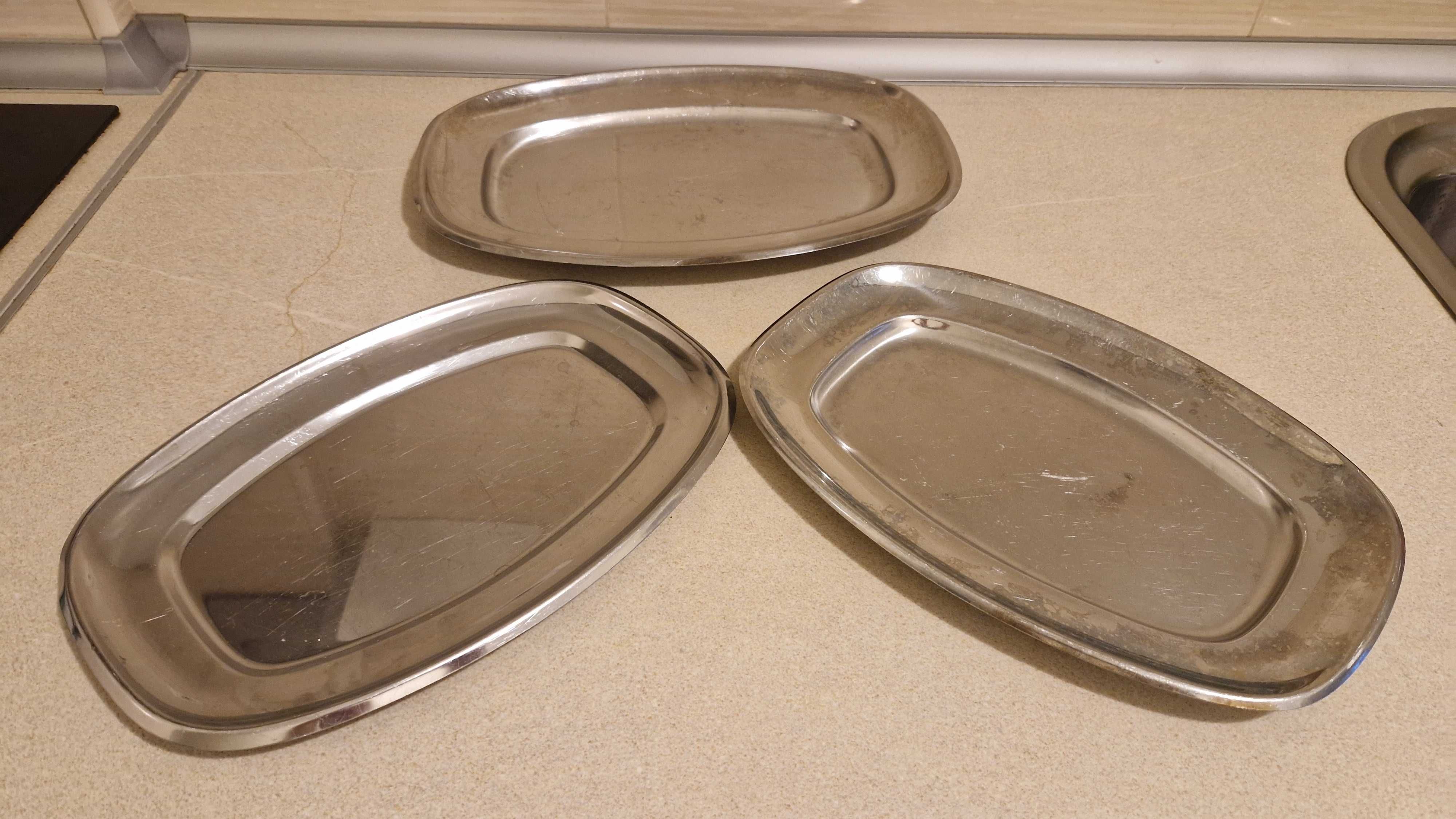 Conjunto de 3 travessas de servir em inox