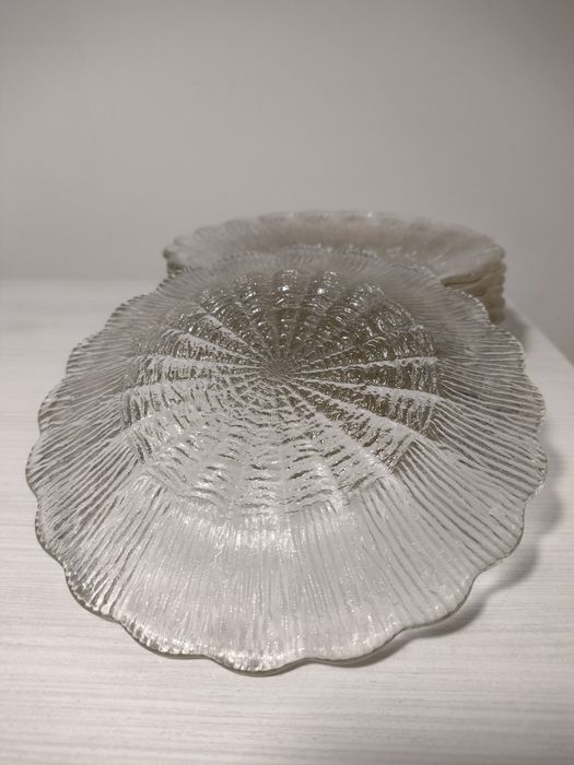 Talerzyk Cora HSG Ząbkowice szkło bezbarwne PRL 7 sztuk