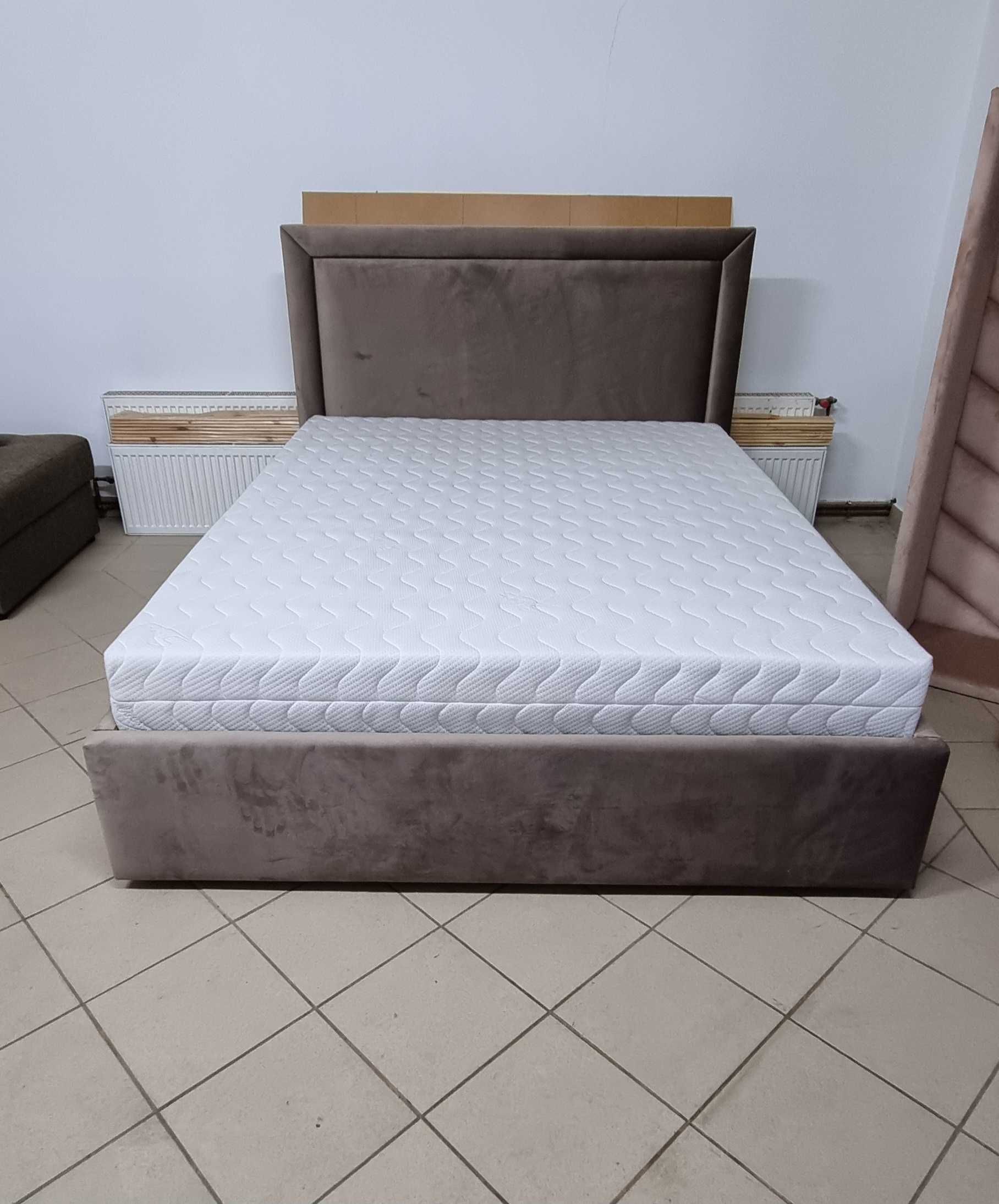 Łóżko sypialniane tapicerowane materac 160 sypialnia łoże