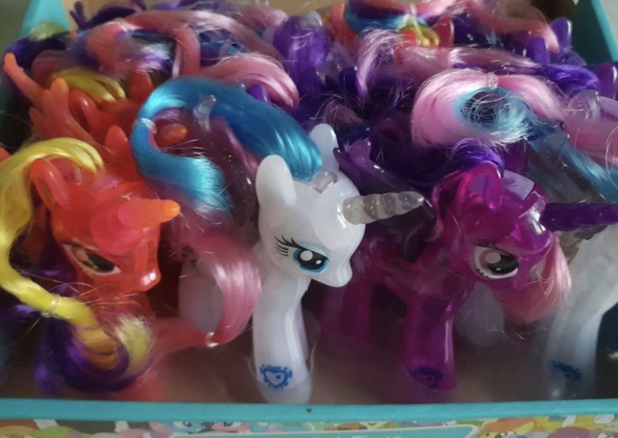 Светящиеся понни единорожки, my little pony, лошадки.