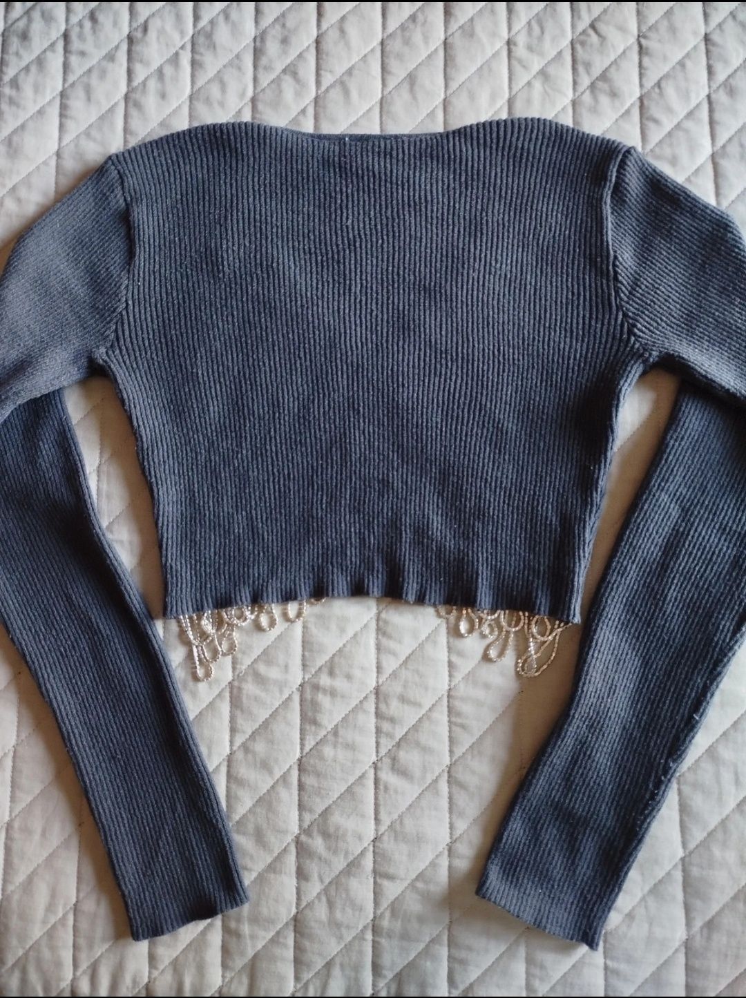 Camisola cropped de malha