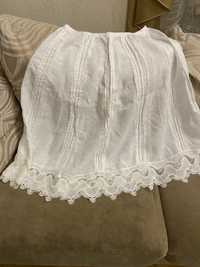 Новая белая льняная юбка Италия с-м
