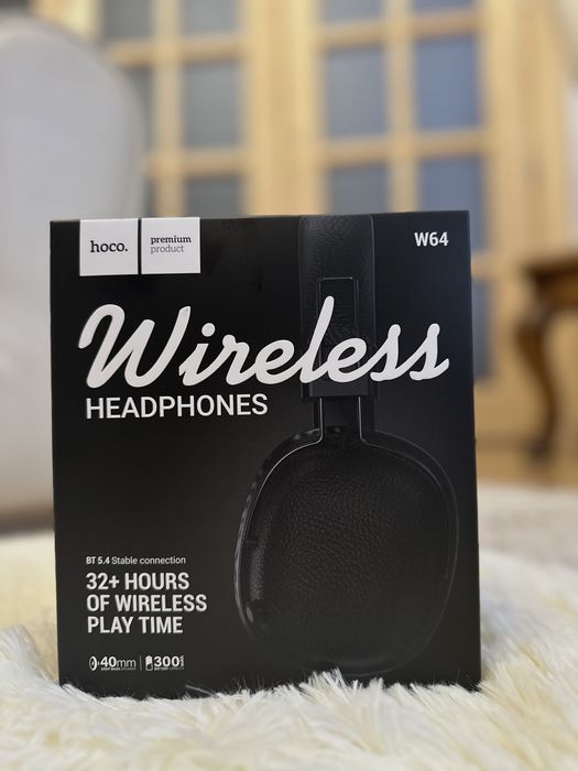 hoco w64 wireless — бездротові навушники (чорні)