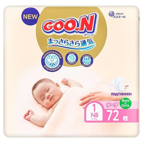 Подгузники Goo.N Premium Soft 1 (2-5 кг) 72шт