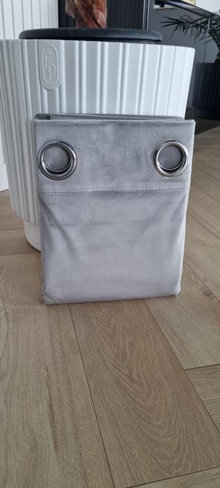 Zasłony welurowe na przelotkach welurowe 140x250 popiel Szare długie
