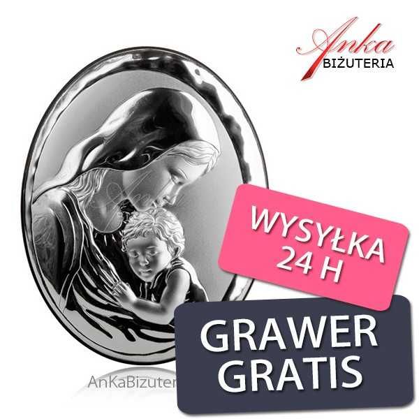 ankabizuteria.pl Obrazek srebrny Madonna z Dzieciątkiem Grawer Gratis