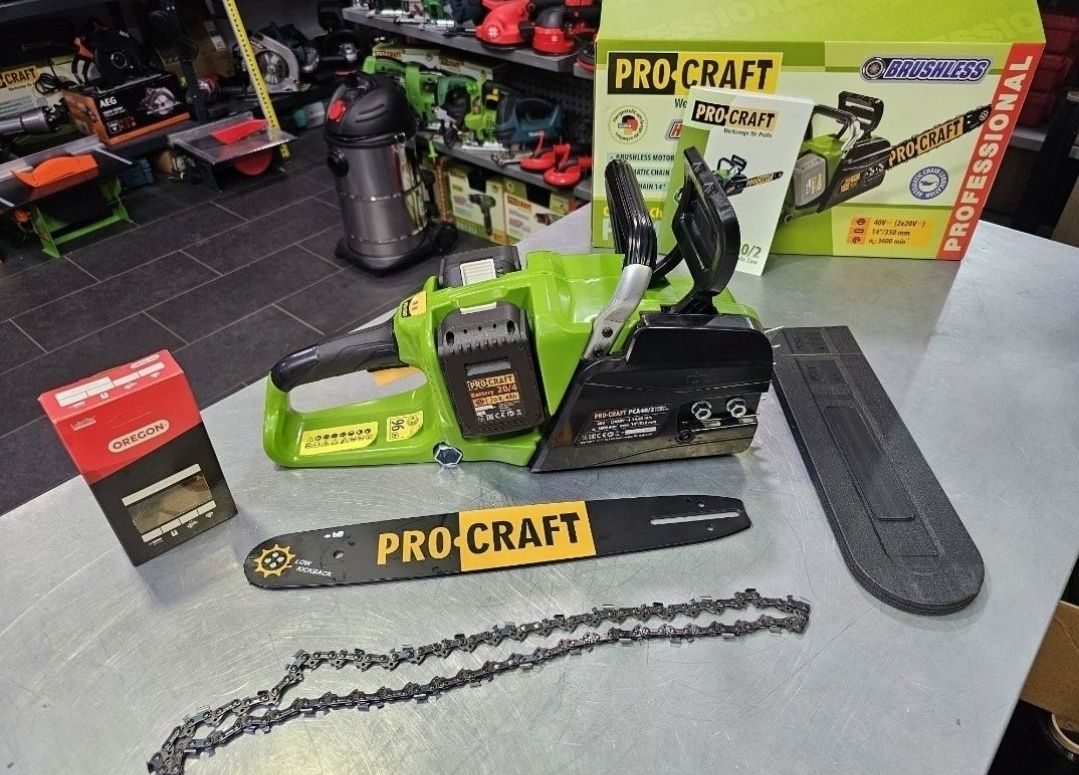 Пила Цепная Аккумуляторная ProCraft PKA40/2 Бесщеточная Гарантия 36мес