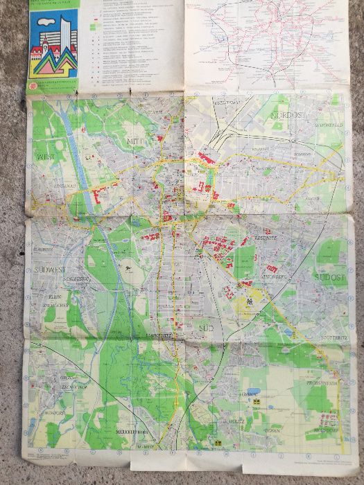 Plan (mapa) miasta Lipska (NRD, lata 60-te)