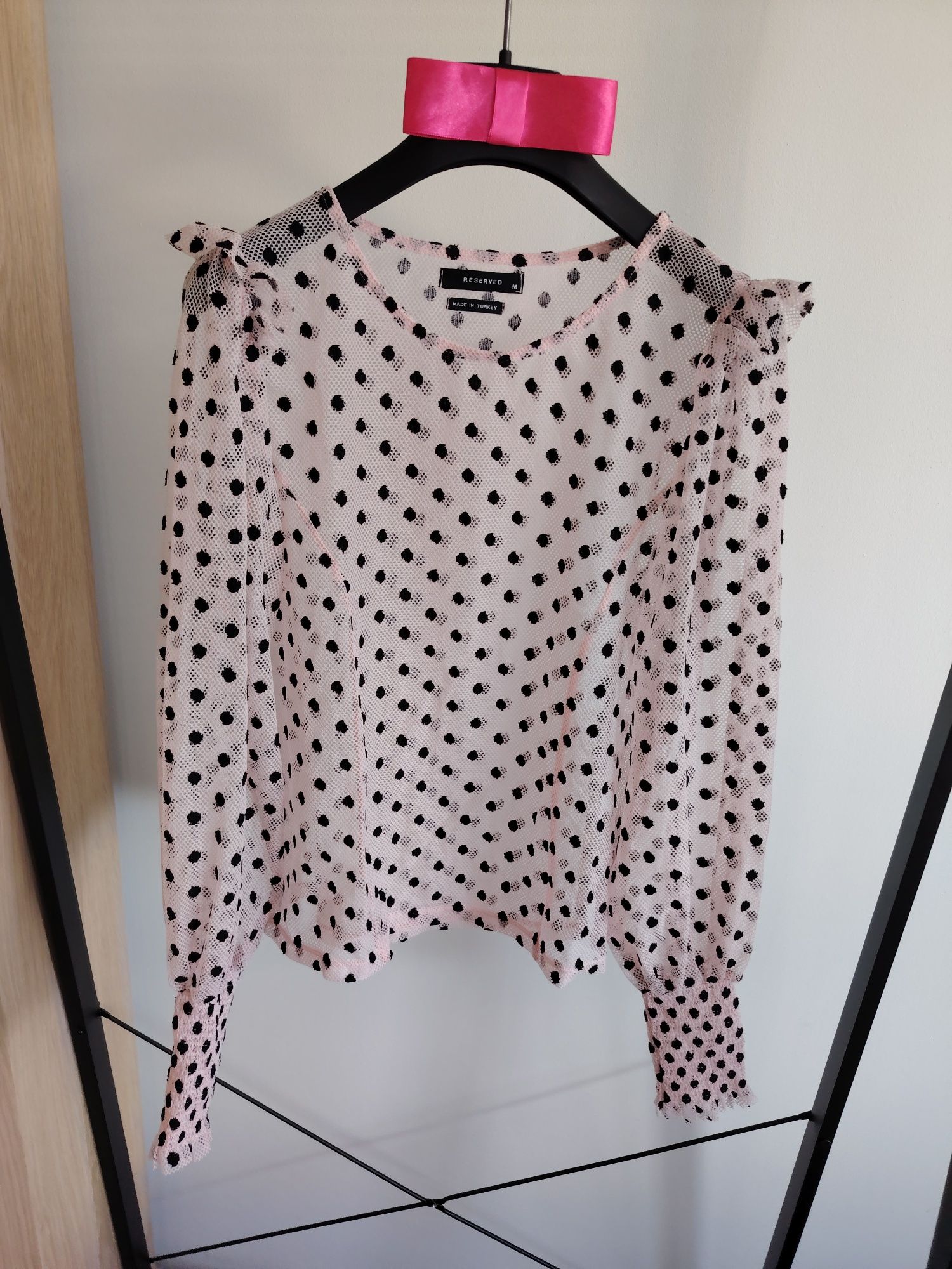 Reserved nowa bluzka damska grochy siateczka M