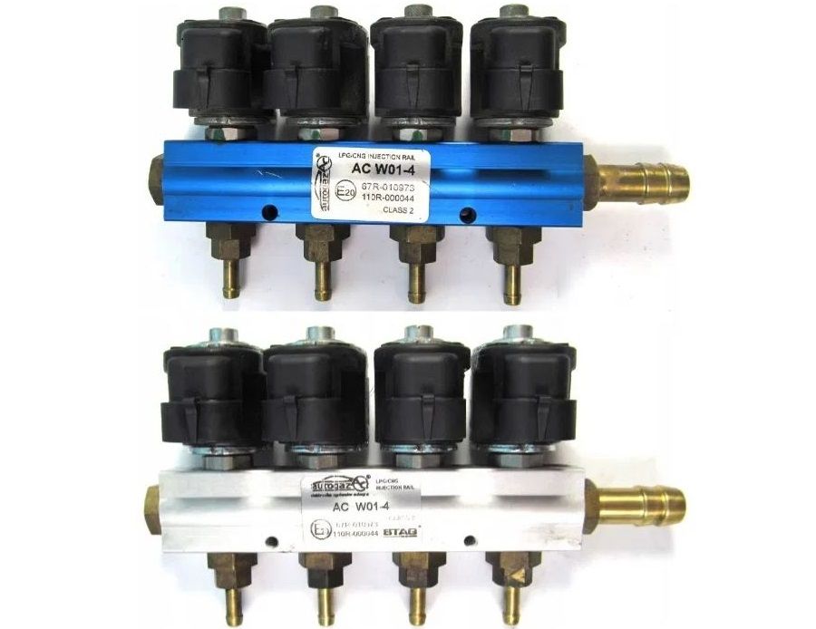 listwa wtryskowa lpg STAG AC W01 4CYL srebrna wtryski w-01 wtryskiwacz