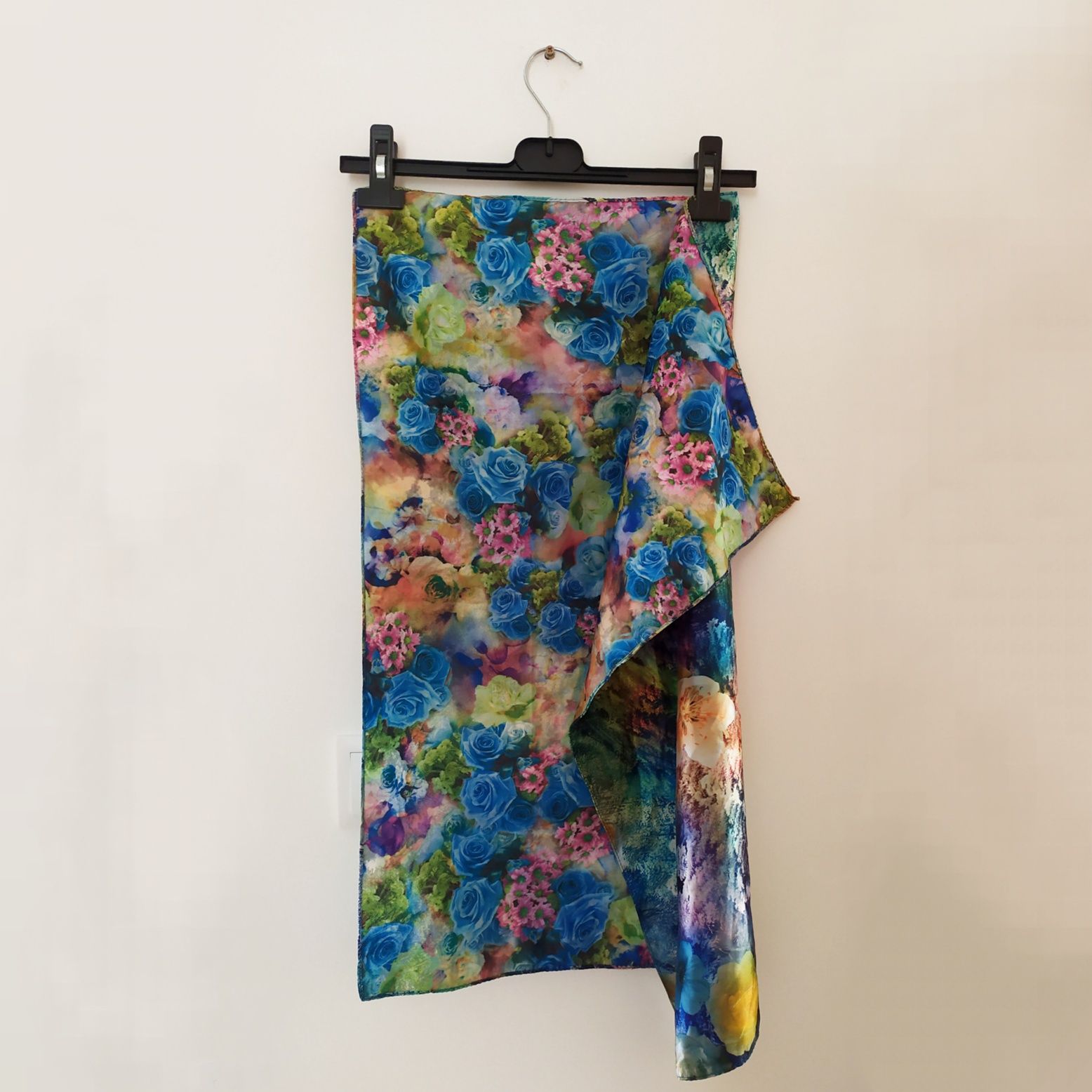 Lenço quadrado com estampado, reversível