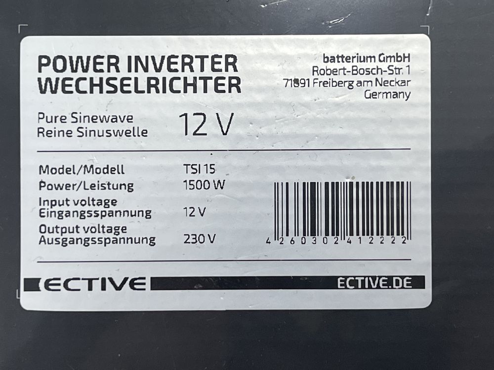 Інвертор  ECTIVE TSI 1500W Німеччина | Чиста синусоїда