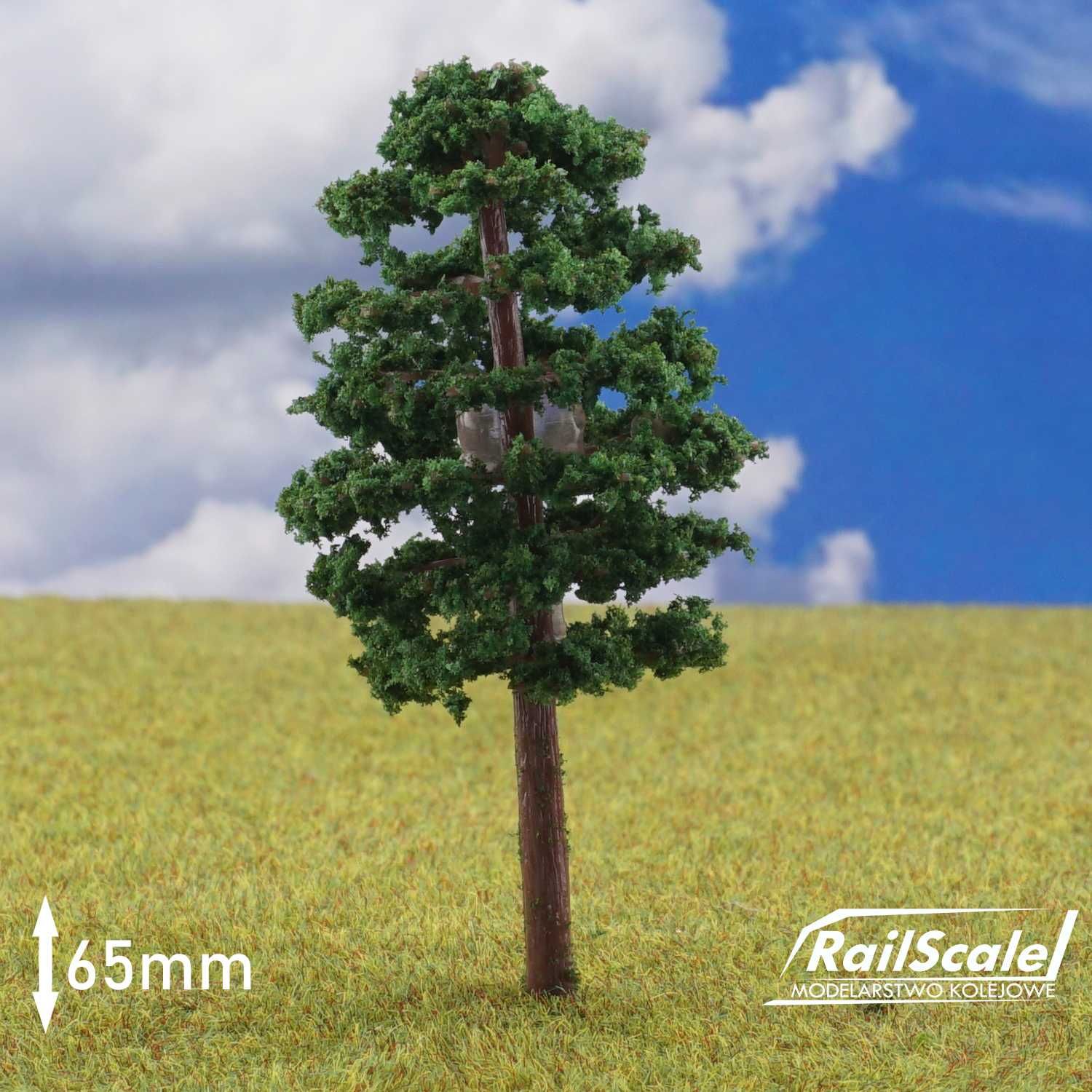 Drzewo liściaste 65 mm makietę kolejową H0 1:87