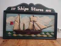 Placa suspensão vintage "est ship stores 1851"