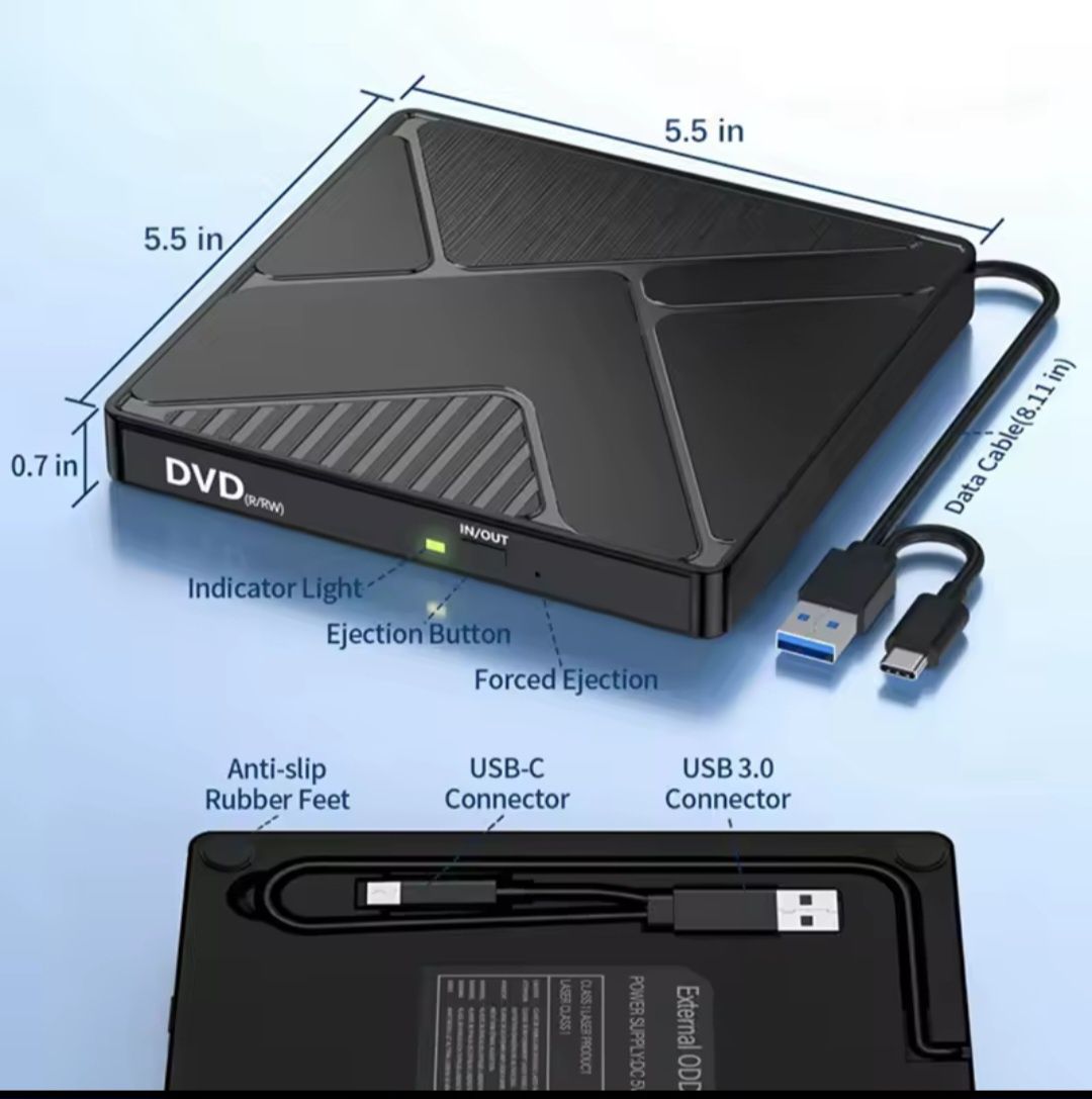 Leitor  e gravador externo de DVD e CD