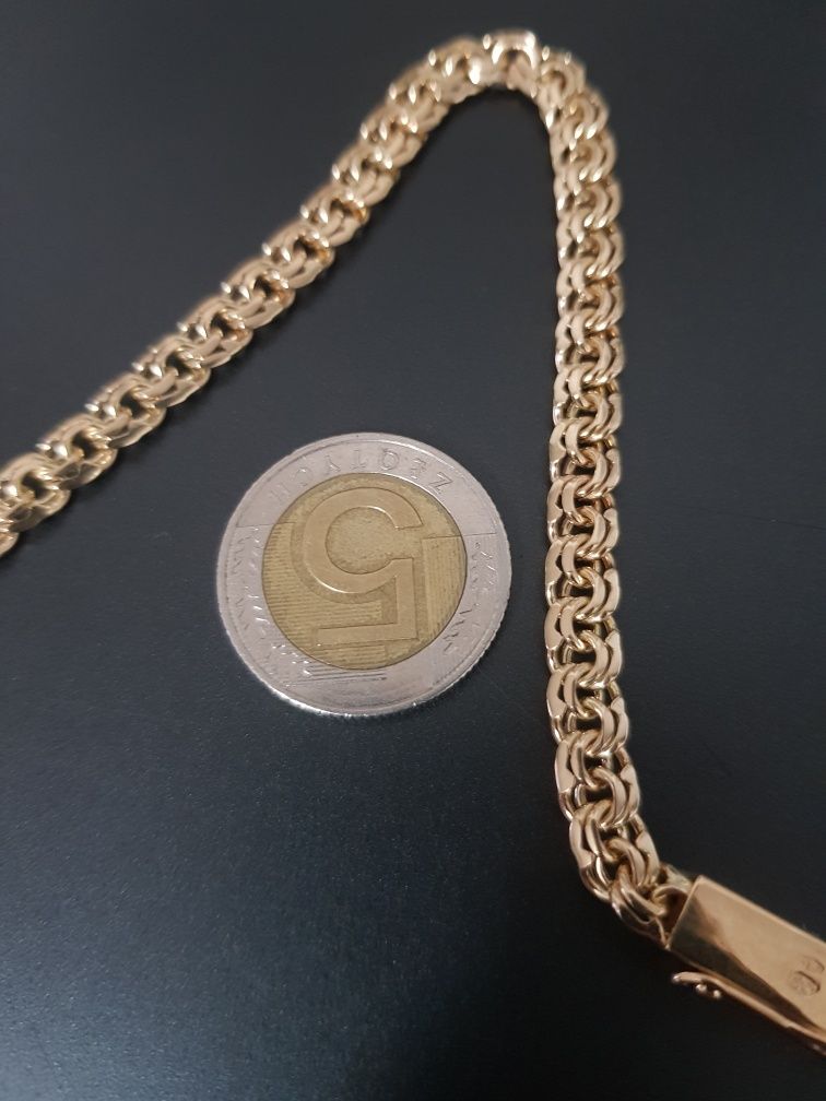 Złoty łańcuszek garibaldi galibardi soczewka 39,8 gr 14K 585