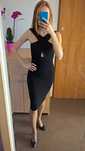 Czarna ołówkowa sukienka PrettyLittleThing S M