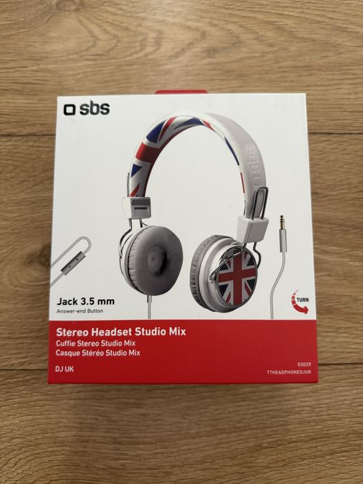 Nowe słuchawki nauszne SBS Studio Mix DJ, białe