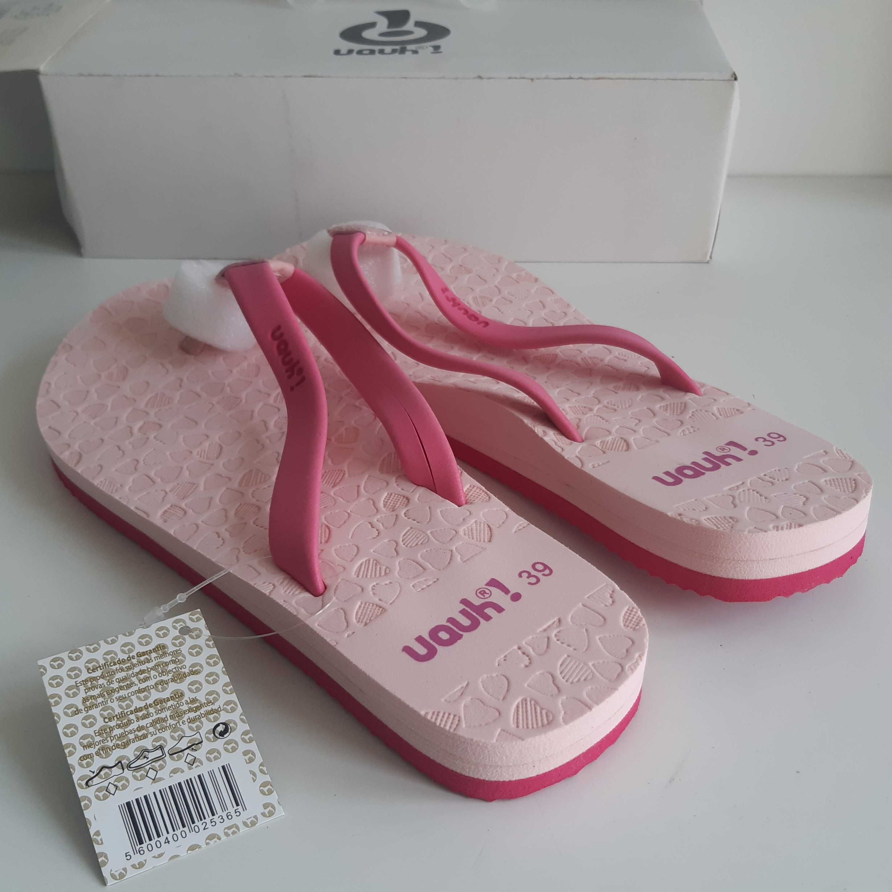 Chinelos Novos Uauh! Shoes Inês Pink 39 Novos Rosa