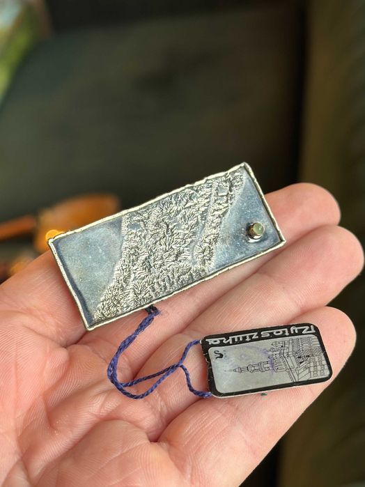 Broszka srebro RYTOSZTUKA prl metka