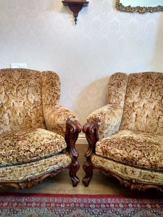 Диван 2 кресла ковровый гобелен барокко Италия