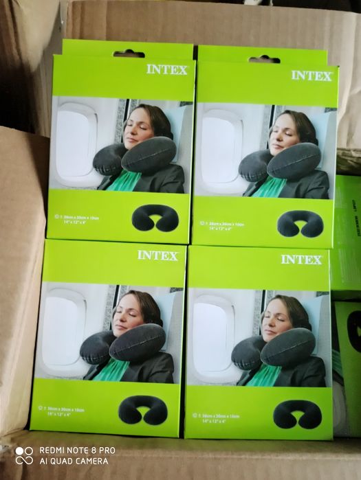 Надувна подушка на шию Інтекс Intex для подорожі басейн 51 літр 136
