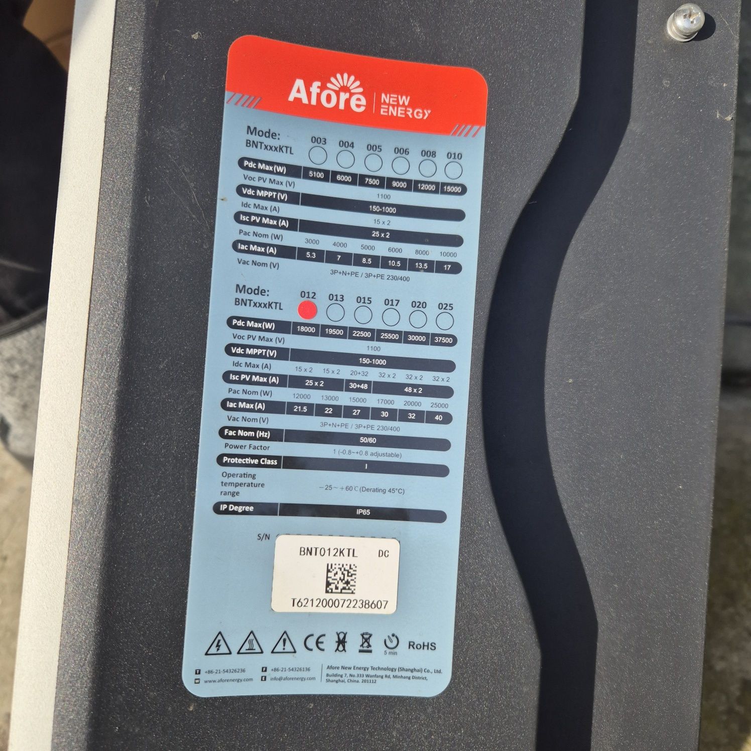 Falownik 18 kW Inwerter Trójfazowy Afore ATON SERIES BNT012KTL