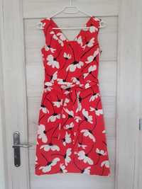 Niepowtarzalna sukienka czerwona w białe maki - Quiosque 36