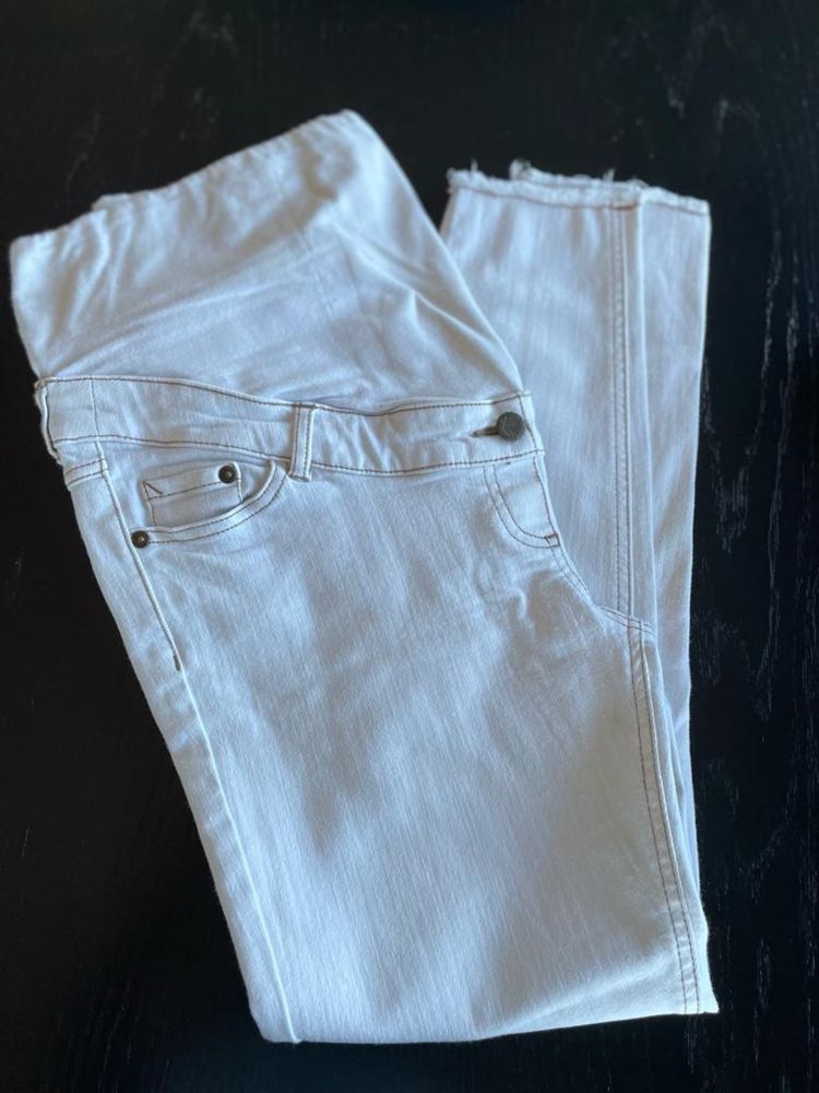 Jeans para grávida - branco claro liso