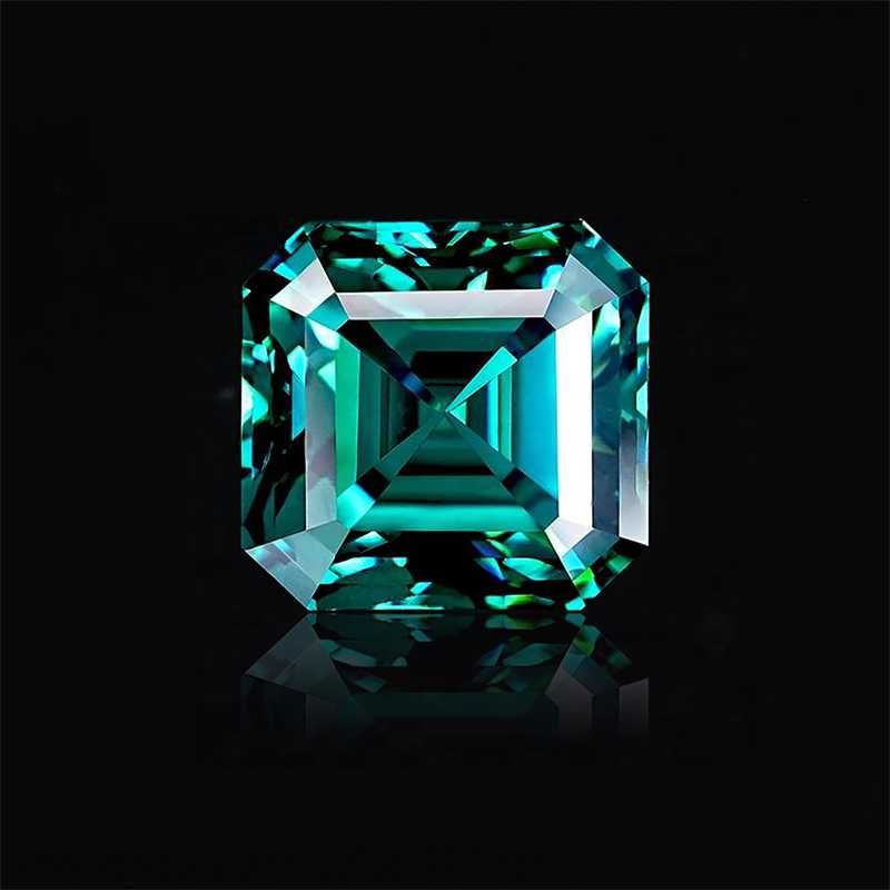 Diament Moissanit Szmaragd Asscher 8,5x8,5mm- 3CT VVS1-D