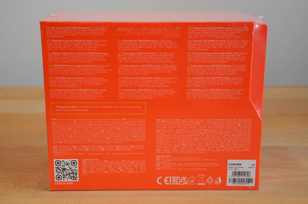 Wideorejestrator Canyon DVR40 4K UltraHD Wi-Fi Sony Starvis