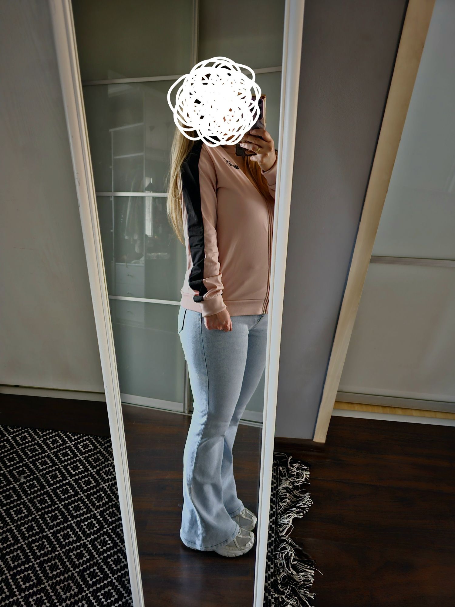 Bluza rozpinana puma pudrowo czarna lampas