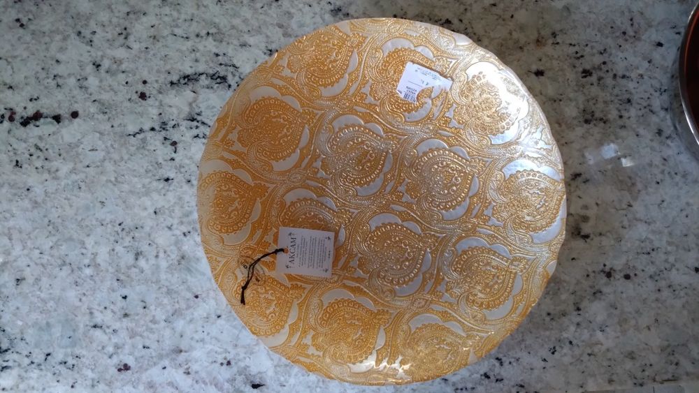 Patera miska misa szklana złoto srebro święta złota srebrna