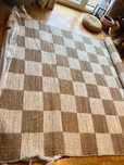 Dywan z juty w szachownicę NOORD Jotex - naturalna biel/beż 200x300 cm