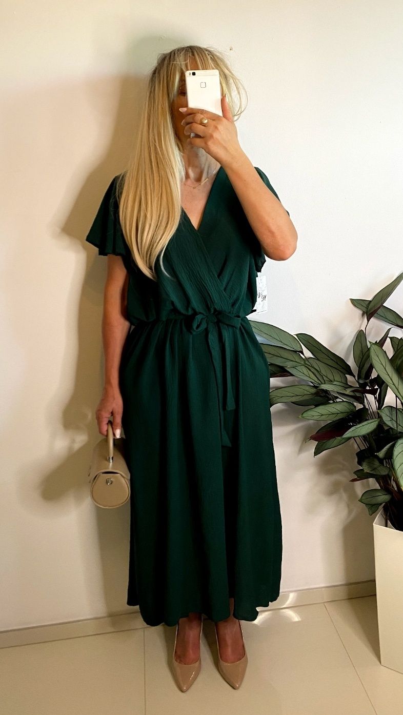 Sukienka plus size 4xl 5xl 6xl komunia chrzest wesele wyszczuplająca 4