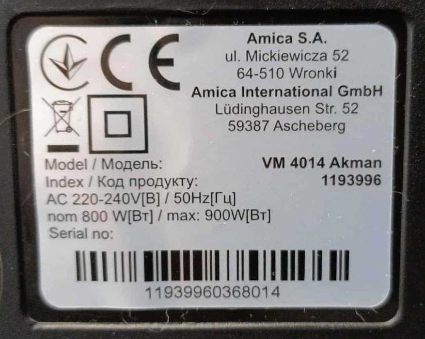 Odkurzacz Amica VM 4014 AKMAN