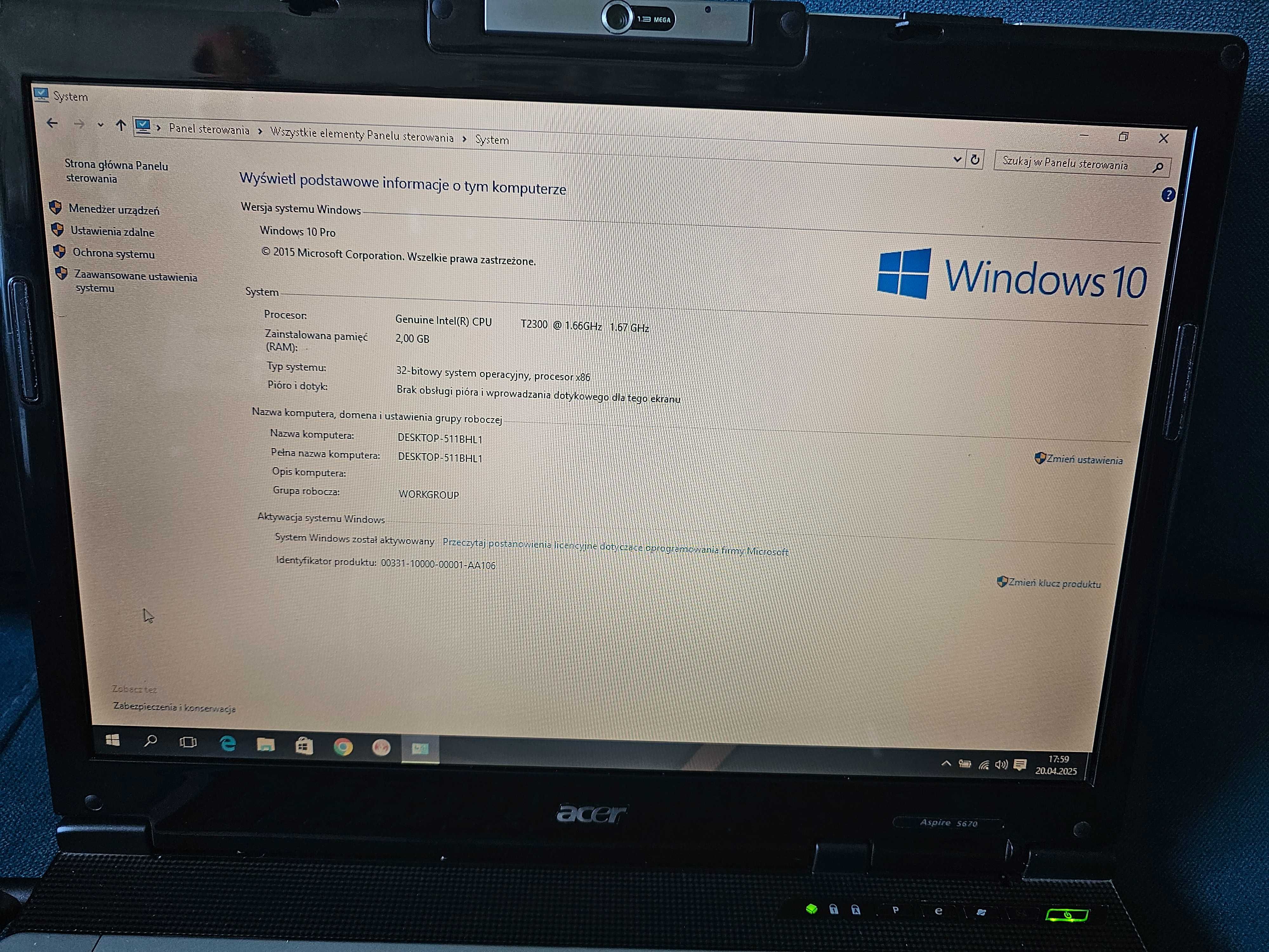 Laptop Acer Aspire 5670