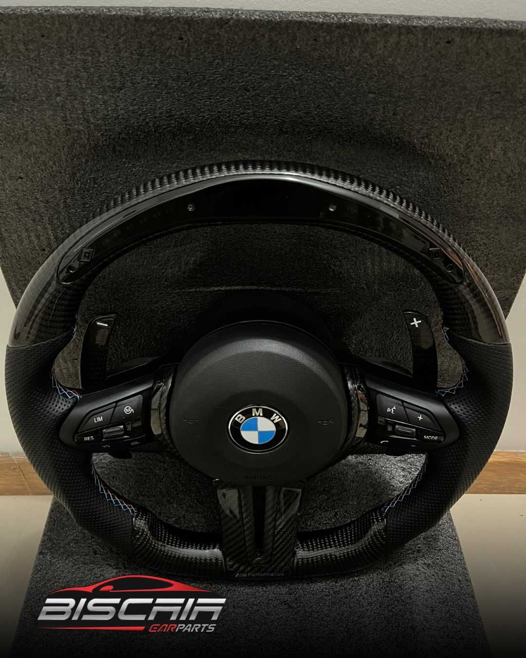 Volante BMW Full Carbono LED  SERIE 1 2 3 4 5 6 7 X1 GT E90