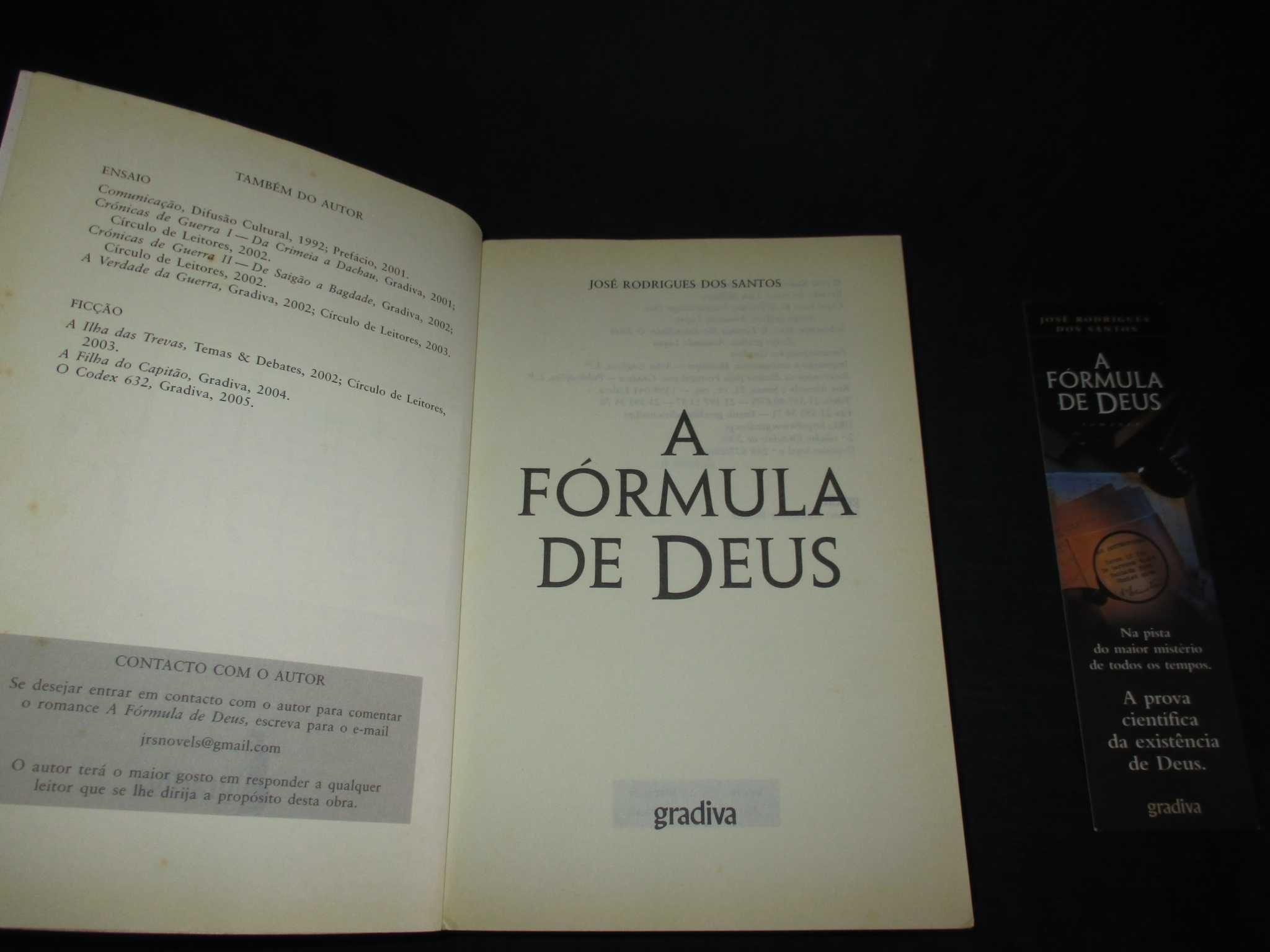 Livro A Fórmula de Deus José Rodrigues dos Santos Gradiva