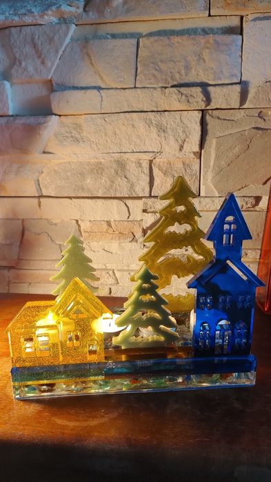 Ексклюзивний подарунок  «Зимове Містечко». Підсвічник один екземпляр