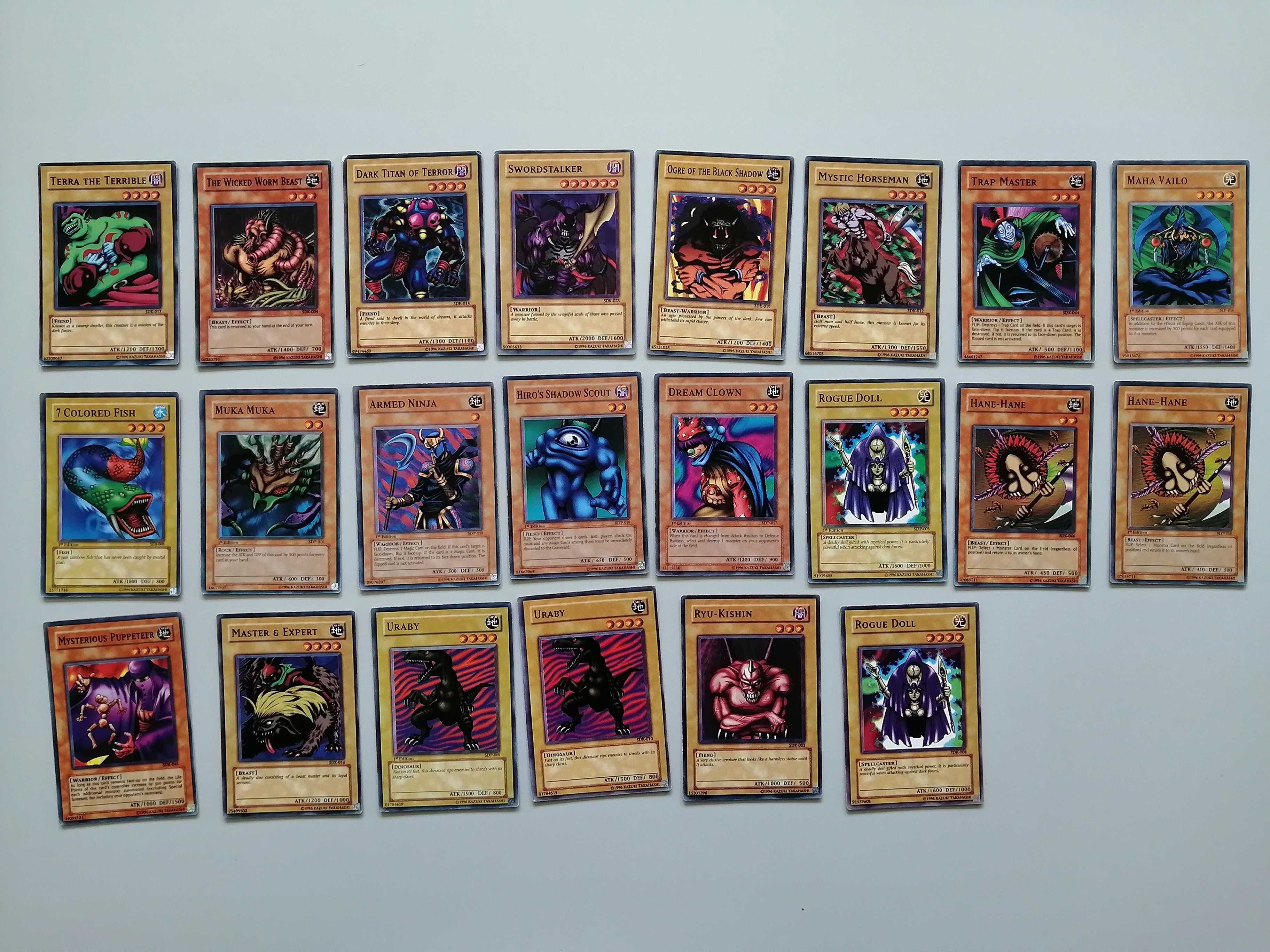 Cartas Yu-Gi-Oh (algumas são 1st edition)