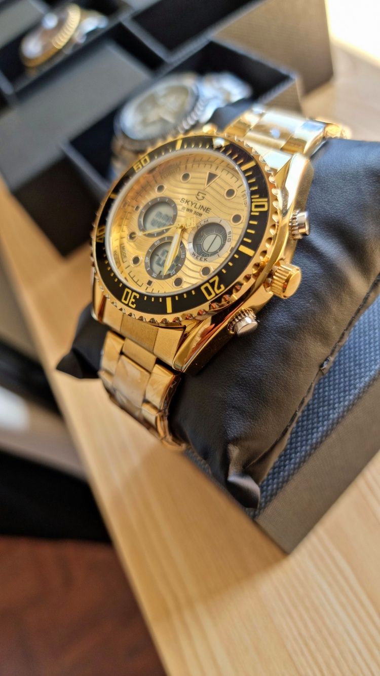 Relógio Dourado desportivo