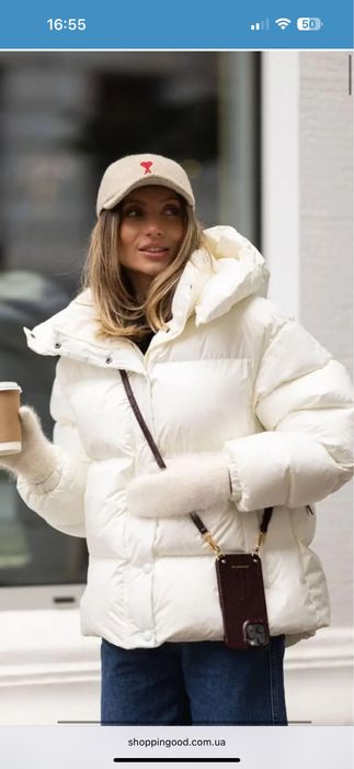 Пуховик білий жіночий