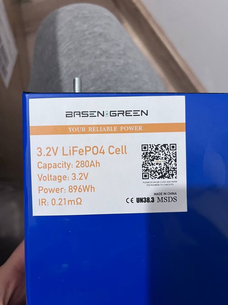 Акумулятори EVE lifepo4 нові, 3.2v, 280ah, клас А, ecoflow