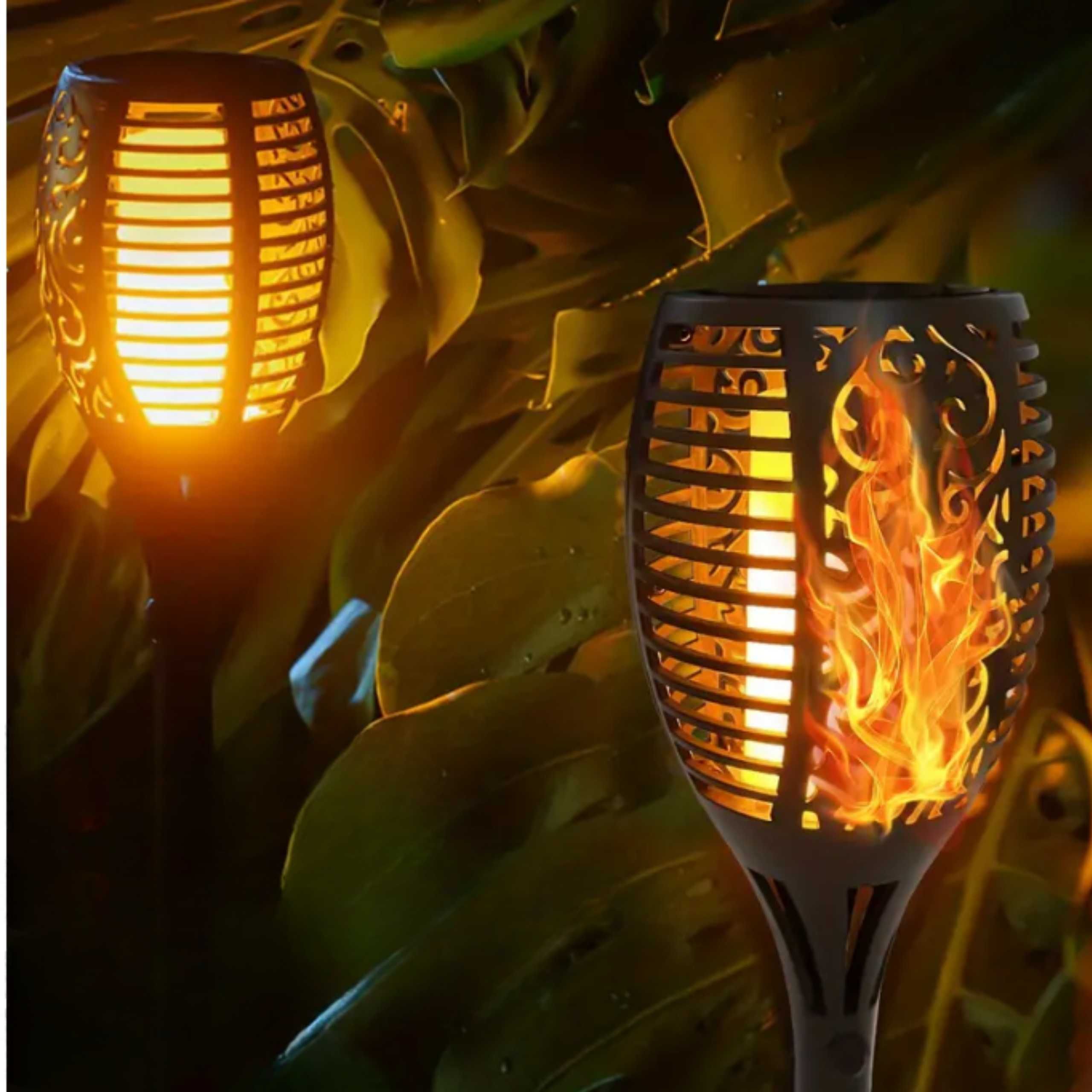LAMPA Solarna LED POCHODNIA Efekt Płomienia Ogień x 4 sztuki Płomień