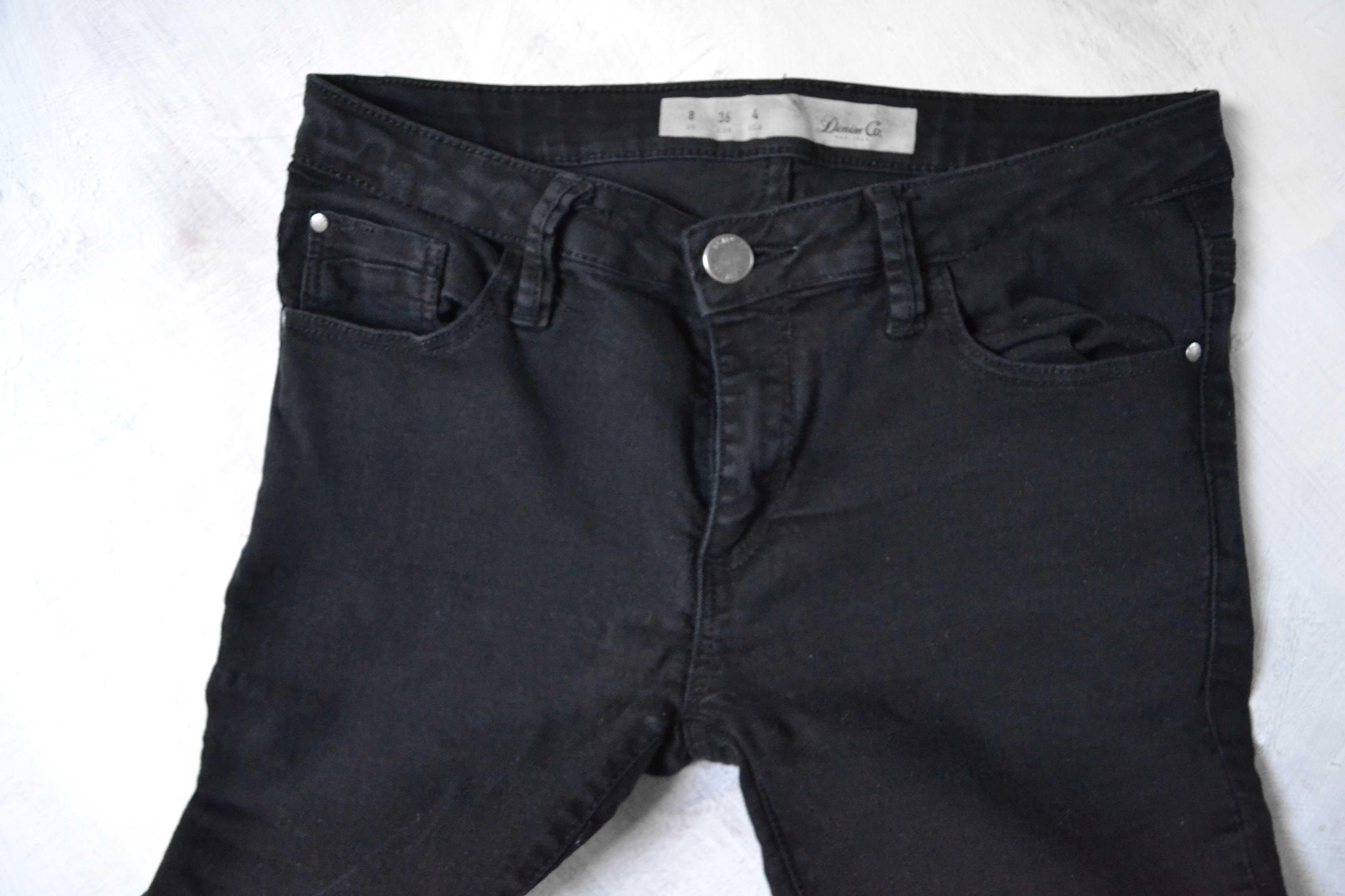 czarne spodnie rurki skinny slim fit S 36 DenimCo