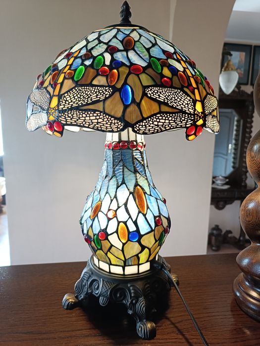 Lampa Tiffany witrażowa, ważka