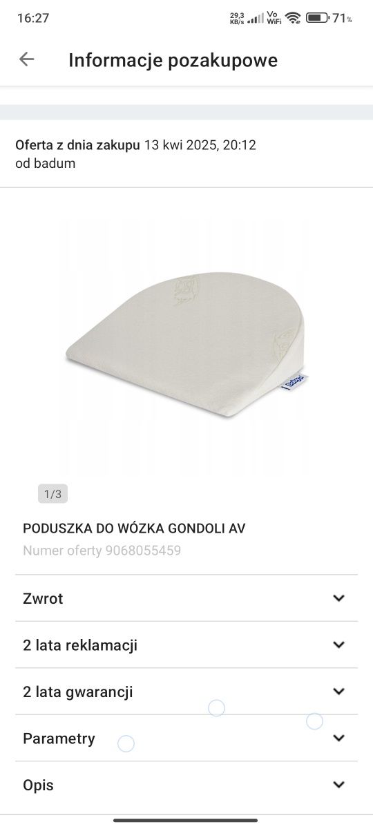 Klin antyrefluksowy do wózka np. cybex balios