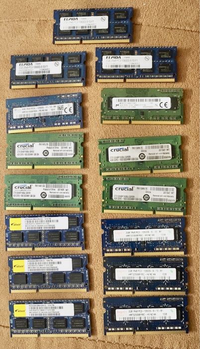 Memórias RAM 2 e 4Gb - Crucial / Elpida / Hynix