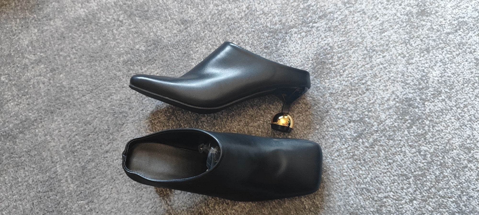 Hit vanda eleganckie desing botki klapki obcas złoty kulka r. 39 stand